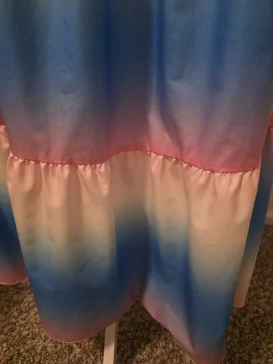 SHEIN Pastel Rainbow Off-Shoulder Maxi Dress - Picture 10 of 15